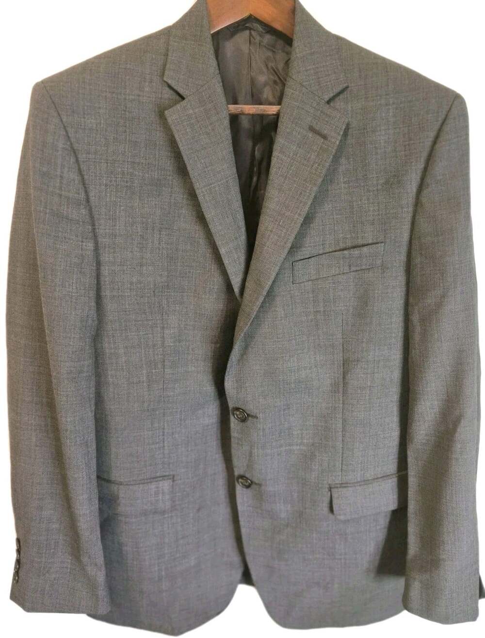 Lauren Ralph Lauren Mens 40R Gray 100% Wool Blazer Sport Coat Two Button
